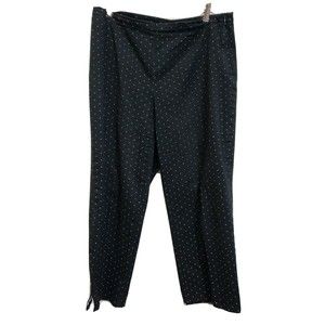 Susan Bristol Capri Pants Size 12 Black White polka-dot Lightweight Cotton